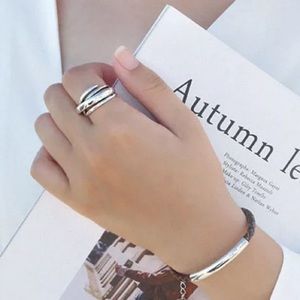 New Stamped 925 Adjustable Silver Ring